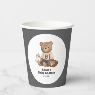 Bearly Wait Football Sport Boy Baby Shower  Paper Cups