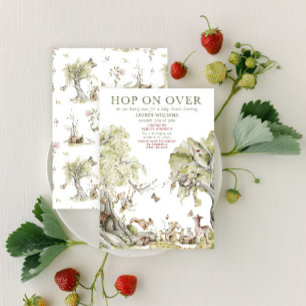 Bearly Wait Hop on Over Woodland Baby Shower Invitation