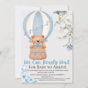 Bearly Wait Hot Air Ballon Baby Shower Invitation