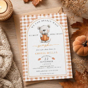 Bearly Wait Little Pumpkin on the Way Baby Shower Invitation