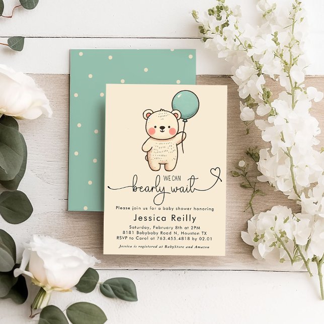 Bearly Wait – Minimalist Baby Shower Invitation (Creator Uploaded)
