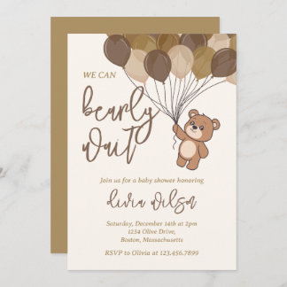 Bearly Wait Neutral Baby Shower Invitation