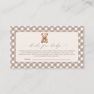 Bearly Wait Neutral Simple Baby Shower  Enclosure Card