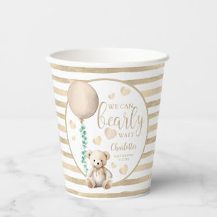 Bearly Wait Neutral Teddy Bear Baby Shower Cups
