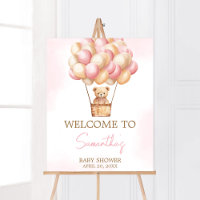 Bearly Wait Pink Hot Air Balloon Baby Welcome