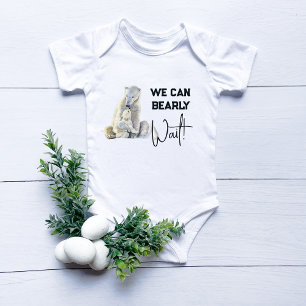 Bearly Wait Polar Bear Pink Girl Baby Shower Bodysuit