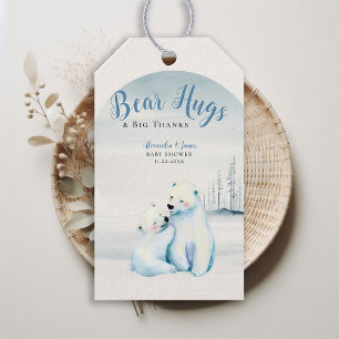 Bearly Wait Polar Mama Bear Cub Baby Boy Shower Gift Tags