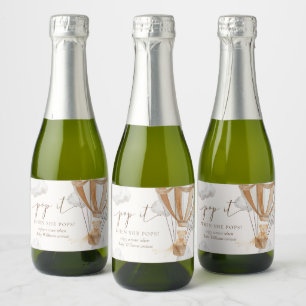 Bearly Wait Tan Teddy Bear Pop It When She Pops Sparkling Wine Label