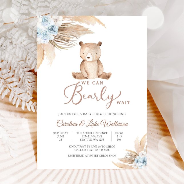 Bearly Wait Teddy Baby Shower Invitation (Creator Uploaded)