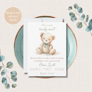 Bearly Wait Teddy Bear Baby Shower Invitation