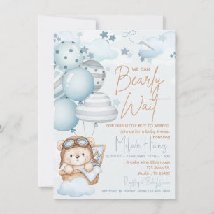 Bearly Wait Teddy Bear Baby Shower Invitation