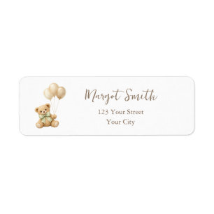 Bearly Wait Teddy Bear Baby Shower Return Address