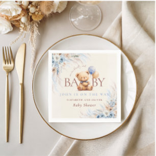 Bearly Wait Teddy Bear Baby Shower Table Design Napkin