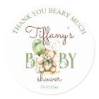 Bearly wait teddy bear green baby shower favour
