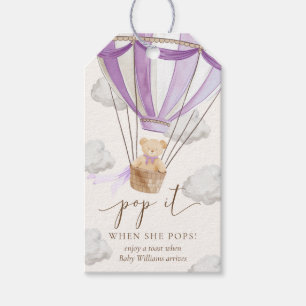 Bearly Wait Teddy Bear Lilac Pop It When She Pops Gift Tags