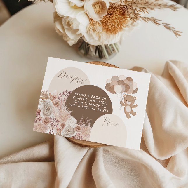 Bearly Wait Teddy Bear Neutral Diaper Raffle Enclosure Card (Creator Uploaded)