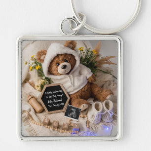 Bearly Wait Teddy Bear Pregnancy Announcement gift Key Ring