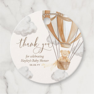 Bearly Wait Teddy Bear Tan Thank You Baby Shower Favour Tags