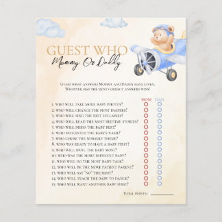 Bearly Wait Who Knows Flying Bear Baby Shower Game