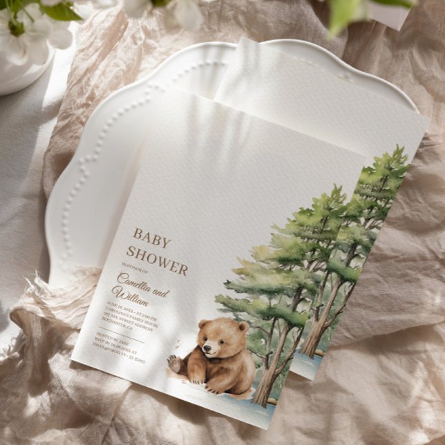 Bearly Wait Woodland Teddy Bear Baby Shower Invitation (Creator Uploaded)