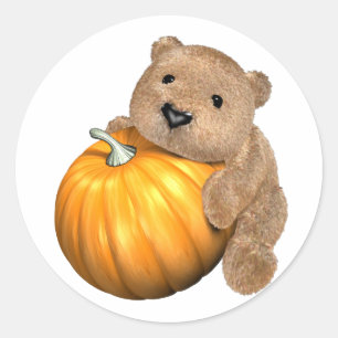 BearPumpkin Classic Round Sticker