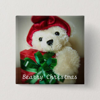 Bearry Christmas 15 Cm Square Badge