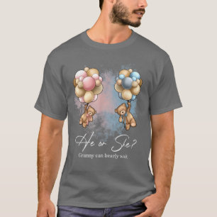Bears Balloons Granny Can Bearly Wait Gender Revea T-Shirt