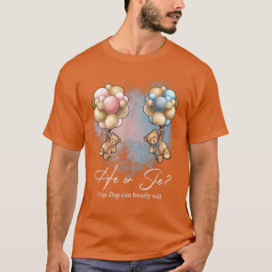 Bears Balloons Pop Pop Can Bearly Wait Gender Reve T-Shirt