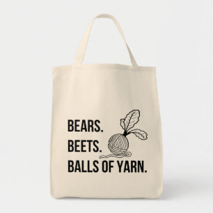 Bears Beets Balls of Yarn - Large Tote Bag