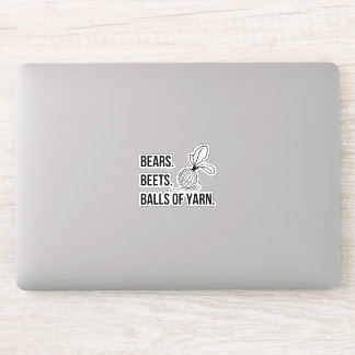 Bears Beets Balls of Yarn - Sticker