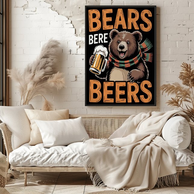 Bears Bere Beers Festive Illustration Poster (Creator Uploaded)