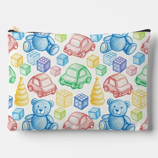 Bears Blocks and Cars Accessory Pouch (Front)