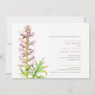 Bear's breeches Acanthus mollis watercolor wedding Invitation