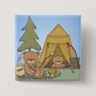 Bears Camping Button