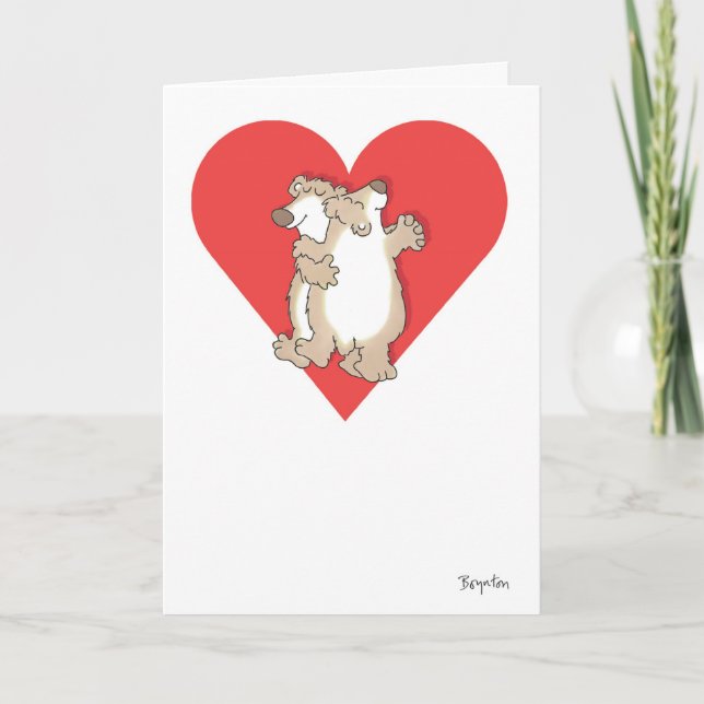 BEARS DANCING Valentines by Boynton Holiday Card (Front)
