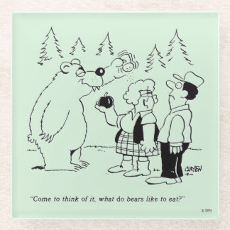 Bears Dinner Glass Coaster