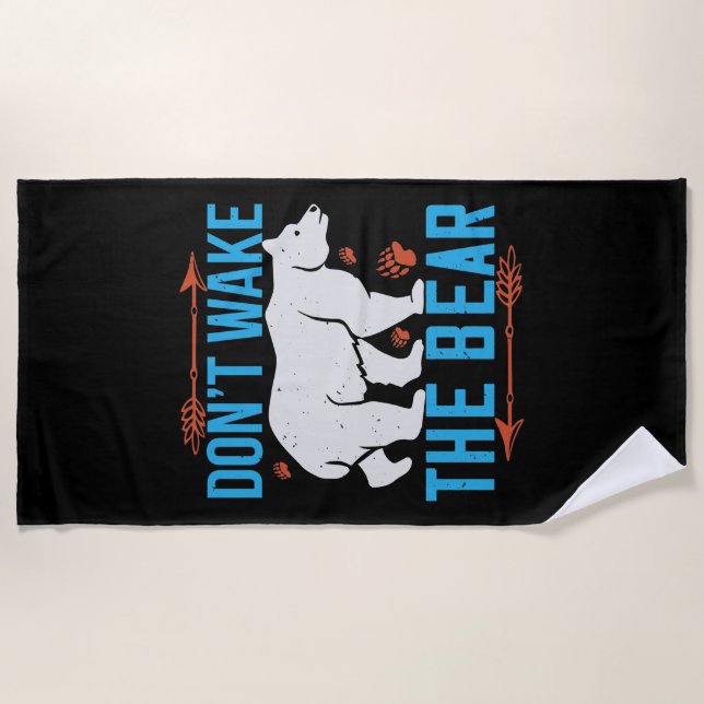 Bears - Don't Wake The Bear Beach Towel (Front)
