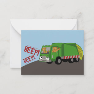 Bears Driving a Trash Truck  Card