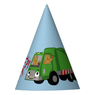 Bears Driving a Trash Truck Party Hat