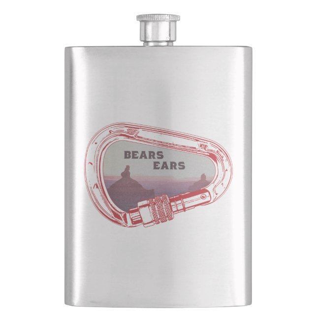 Bears Ears Climbing Carabiner Hip Flask (Front)