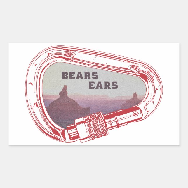 Bears Ears Climbing Carabiner Rectangular Sticker (Front)
