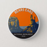 Bears Ears National Monument Utah Vintage  6 Cm Round Badge<br><div class="desc">Bears Ears vector artwork design. The monument protects the public land surrounding the Bears Ears,  a pair of buttes,  and the Indian Creek corridor rock climbing area.</div>