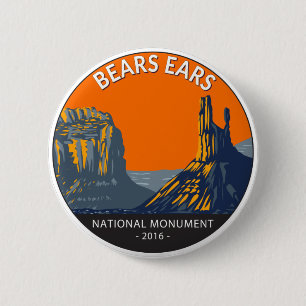 Bears Ears National Monument Utah Vintage  6 Cm Round Badge