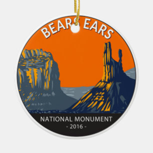 Bears Ears National Monument Utah Vintage Ceramic Tree Decoration