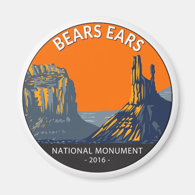 Bears Ears National Monument Utah Vintage Magnet (Front)