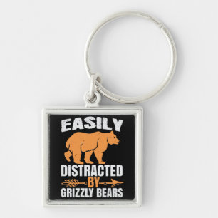 Bears - Easily Distracted By Grizzly Bears Key Ring