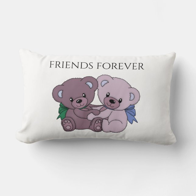 Bears "Friends Forever" Lumbar pillow. Cushion (Front)