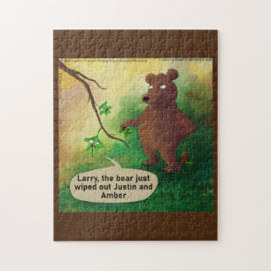 Bears Go In The Woods Funny Rick London Jigsaw Puzzle