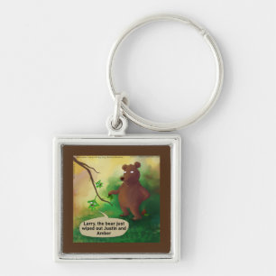 Bears Go In The Woods Funny Rick London Key Ring