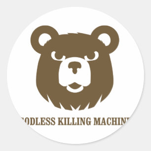 bears godless killing machines humour funny tshirt classic round sticker